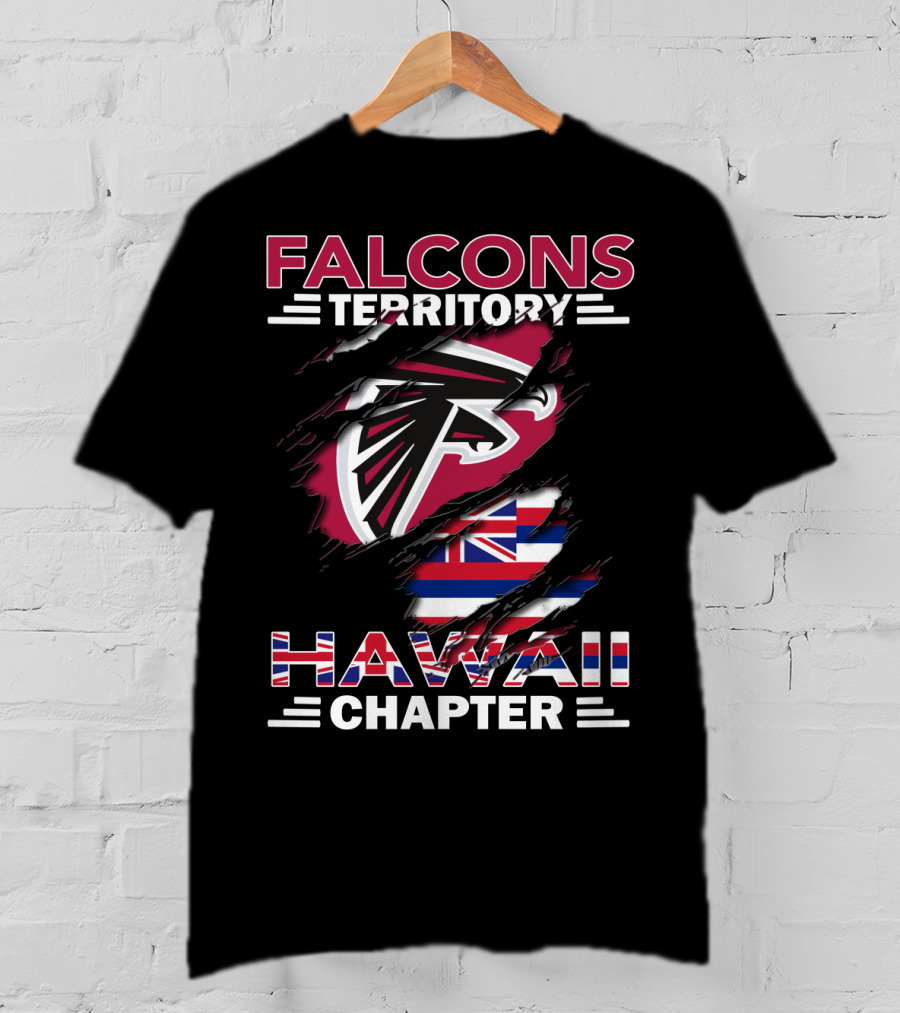 Falcons Territory Hawaii Chapter With Atlanta Falcons Logo And Hawaiian Flag Elements T-Shirt