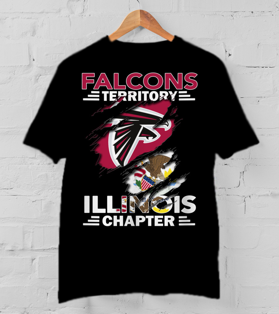 Falcons Territory Illinois Chapter NFL Team Sports Fan Club T-Shirt