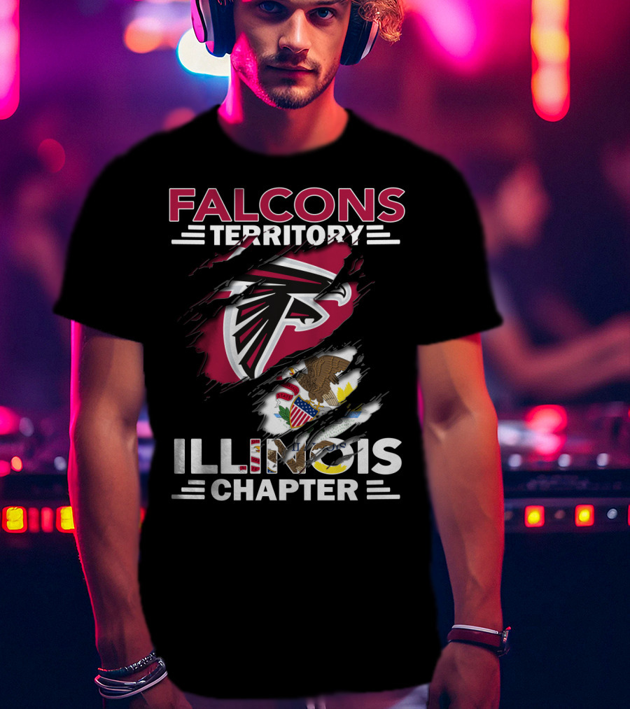 Falcons Territory Illinois Chapter NFL Team Sports Fan Club T-Shirt