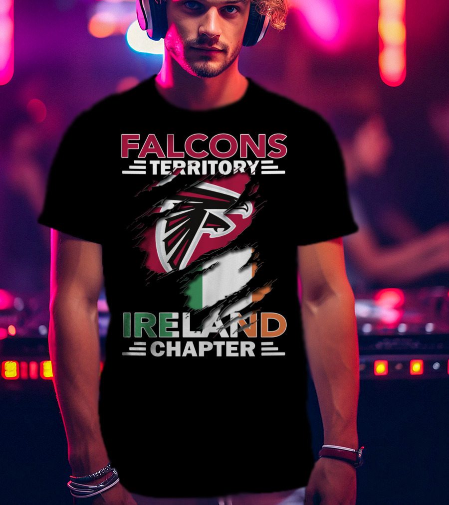 Falcons Territory Ireland Chapter Flag And Logo Emblem T-Shirt