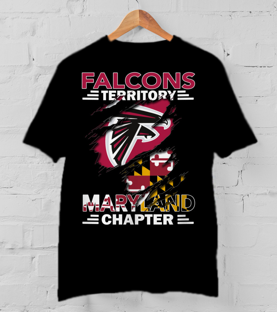 Falcons Territory Maryland Chapter Ravens Shield Flag T-Shirt