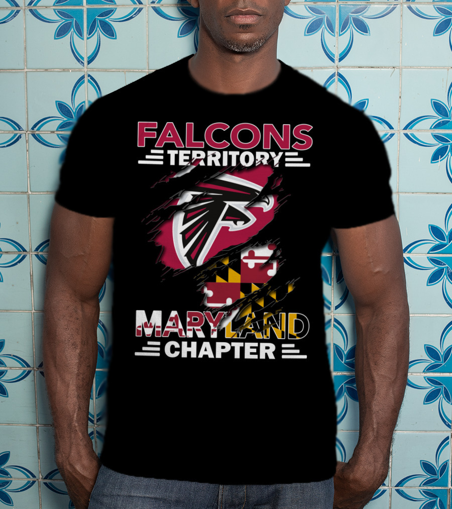 Falcons Territory Maryland Chapter Ravens Shield Flag T-Shirt