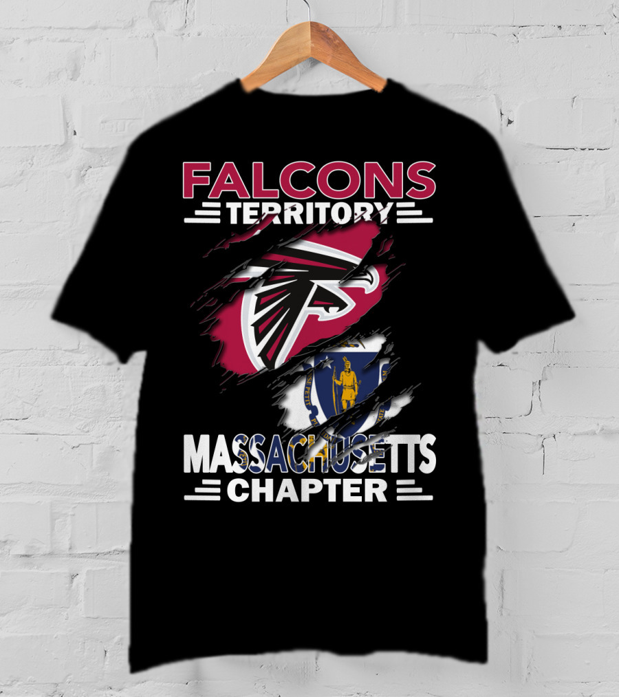 Falcons Territory Massachusetts Chapter Logo With State Flag Incorporation T-Shirt