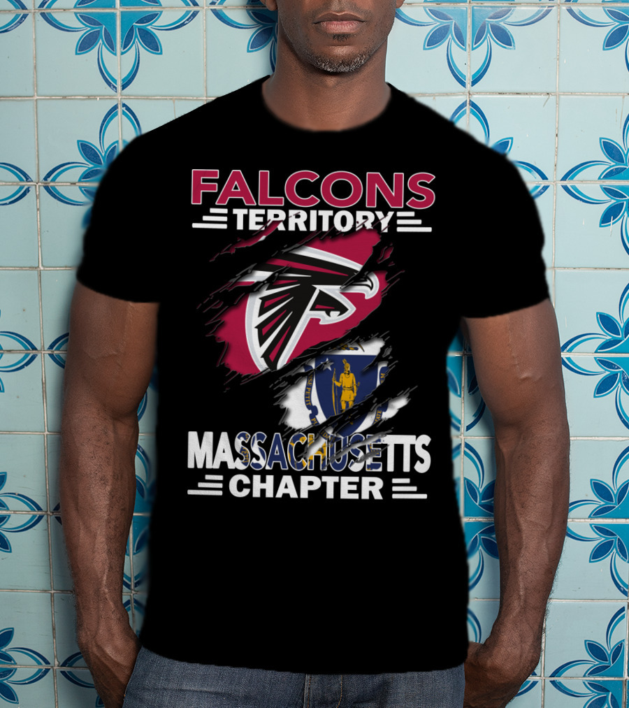 Falcons Territory Massachusetts Chapter Logo With State Flag Incorporation T-Shirt