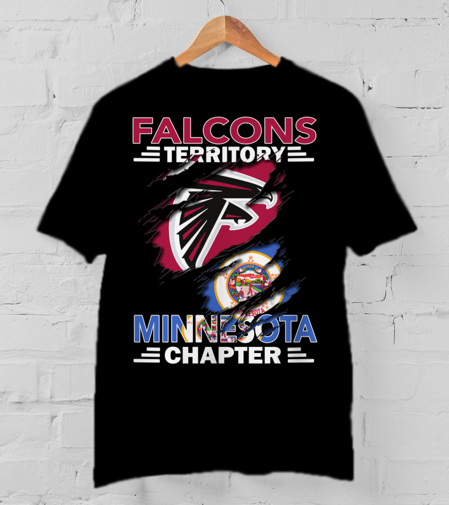Falcons Territory Minnesota Chapter Sports Logo And State Emblem T-Shirt