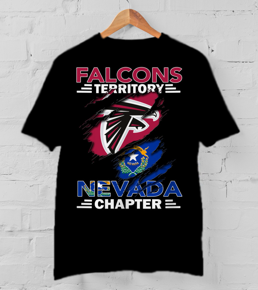 Falcons Territory Nevada Chapter Rip Design With Logo And State Flag T-Shirt