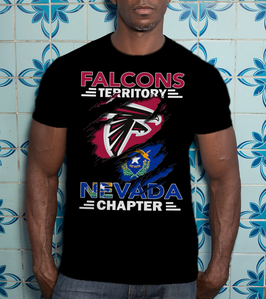 Falcons Territory Nevada Chapter Rip Design With Logo And State Flag T-Shirt
