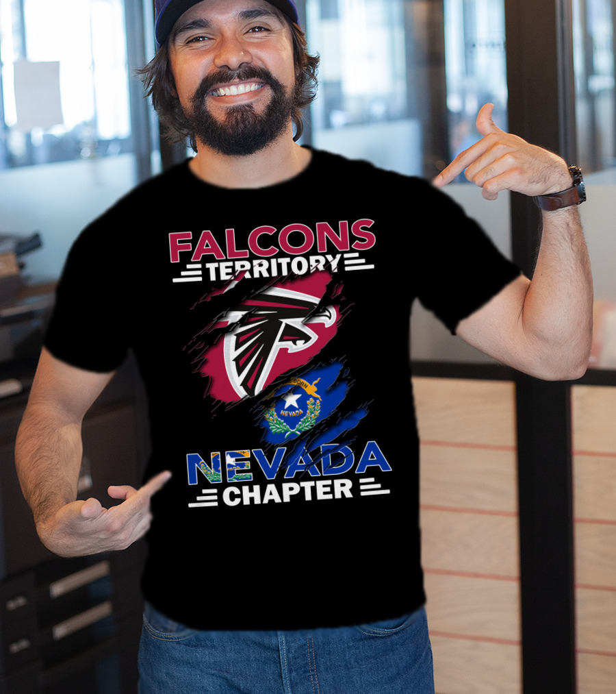 Falcons Territory Nevada Chapter Rip Design With Logo And State Flag T-Shirt