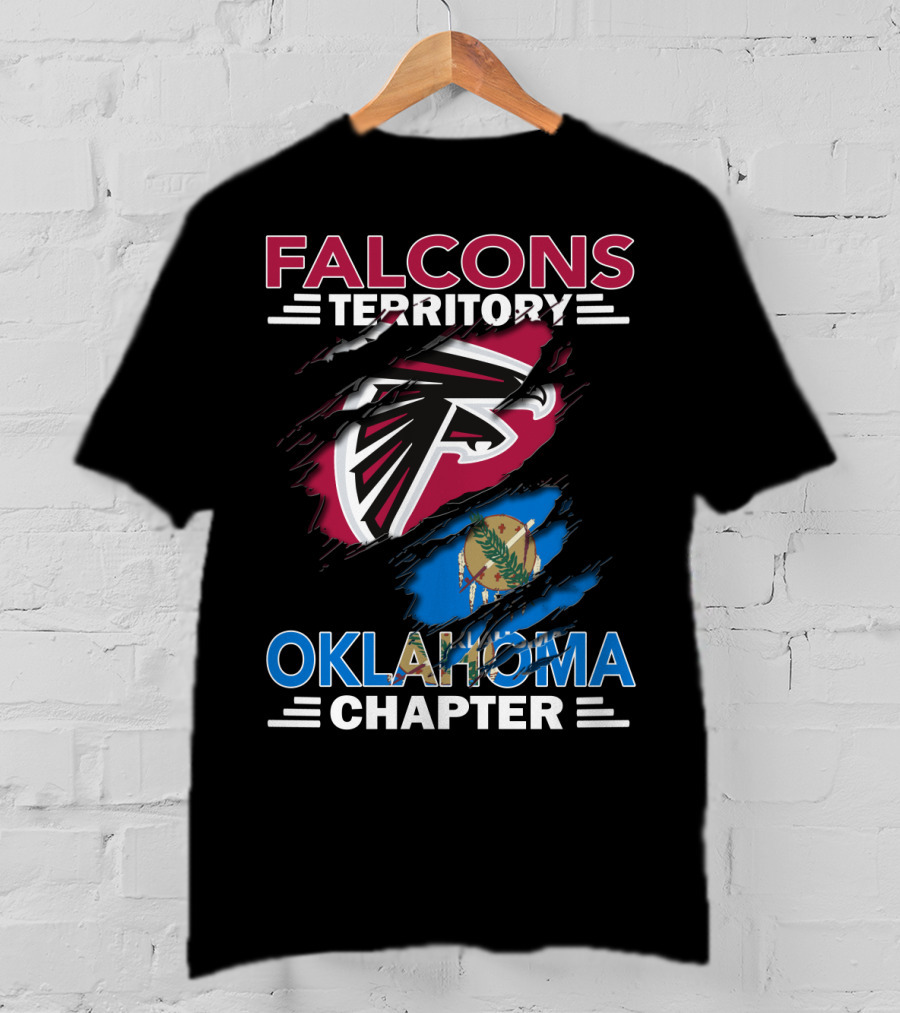 Falcons Territory Oklahoma Chapter Logo With Oklahoma State Flag Elements T-Shirt