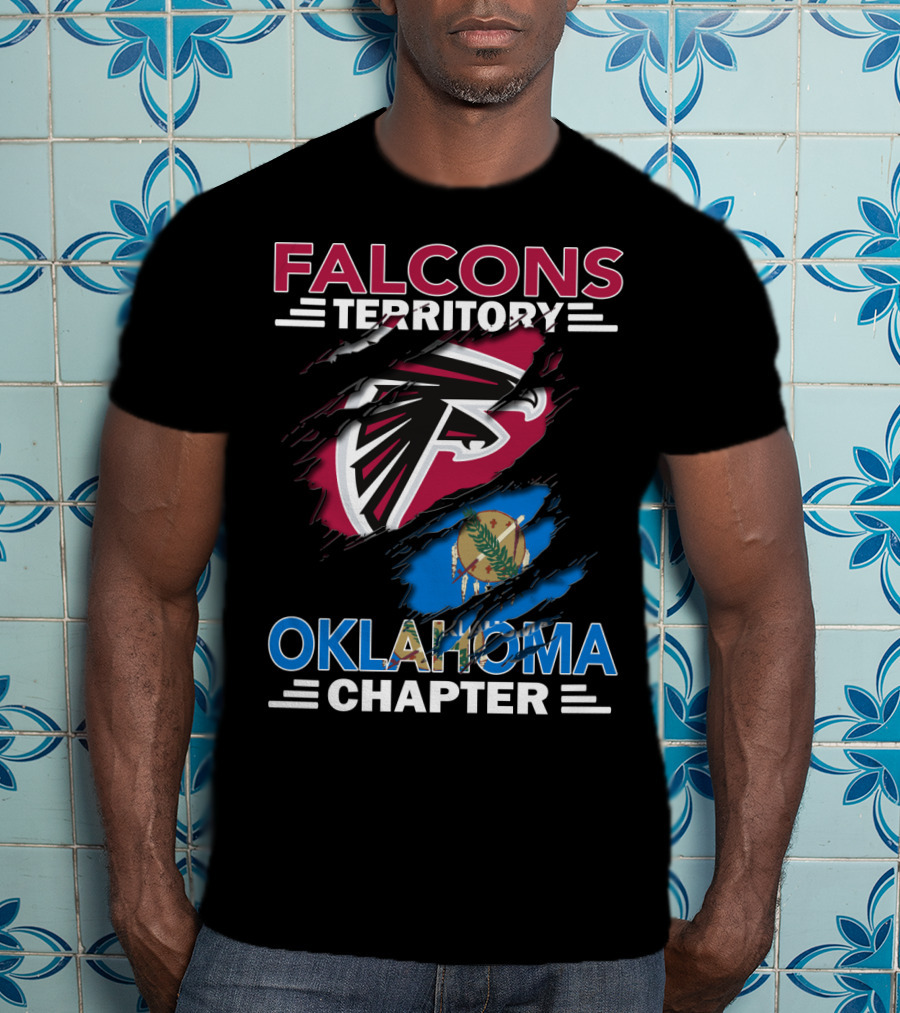Falcons Territory Oklahoma Chapter Logo With Oklahoma State Flag Elements T-Shirt