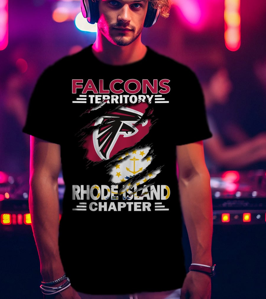 Falcons Territory Rhode Island Chapter Logo Flag T-Shirt