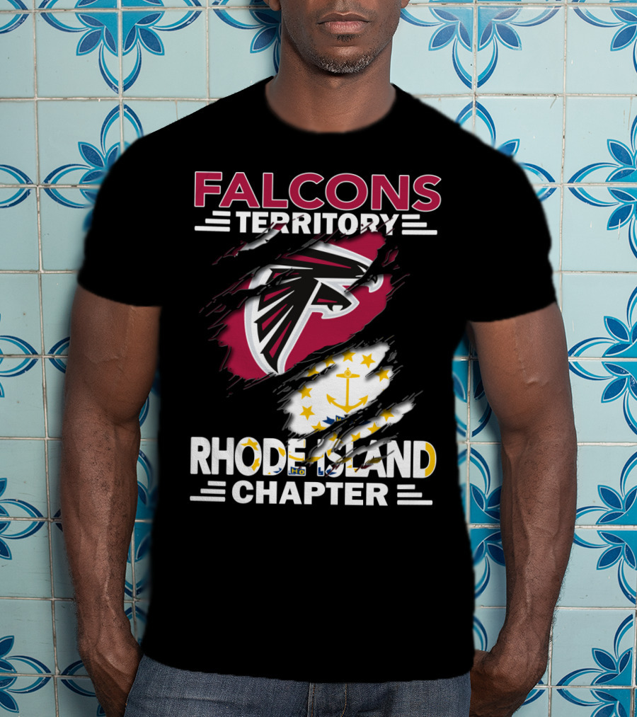 Falcons Territory Rhode Island Chapter Logo Flag T-Shirt