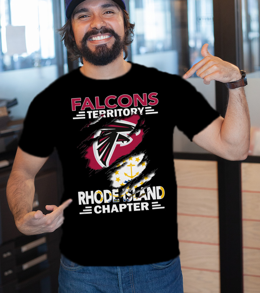 Falcons Territory Rhode Island Chapter Logo Flag T-Shirt