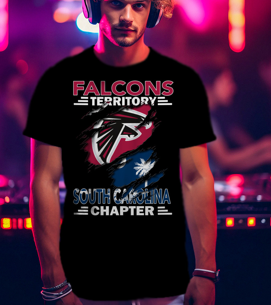 Falcons Territory South Carolina Chapter NFL Fan Club Logo Peeling Layers T-Shirt