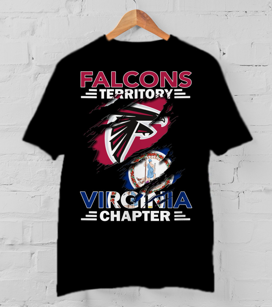 Falcons Territory Virginia Chapter Logo With State Emblem T-Shirt