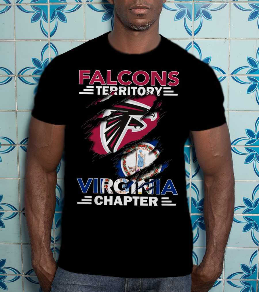 Falcons Territory Virginia Chapter Logo With State Emblem T-Shirt