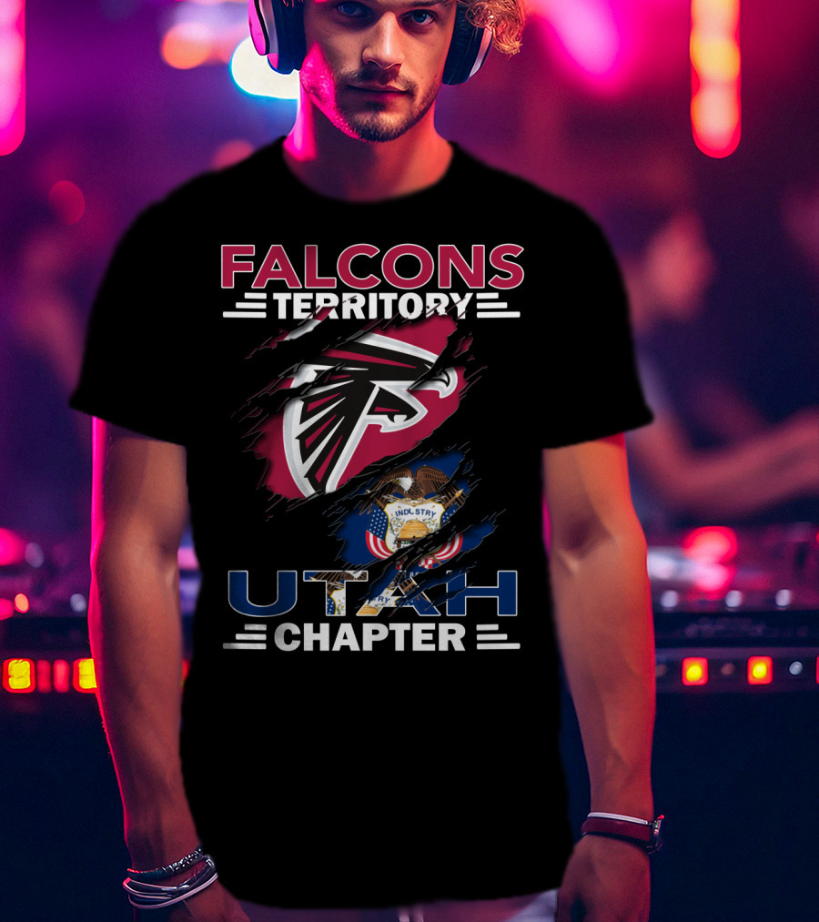 Falcons Territory Utah Chapter NFL Team Logo Fan Club T-Shirt