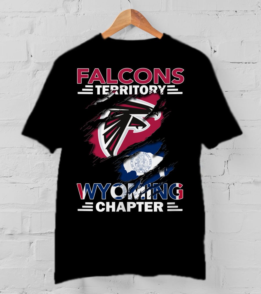 Falcons Territory Wyoming Chapter Flag Crest T-Shirt