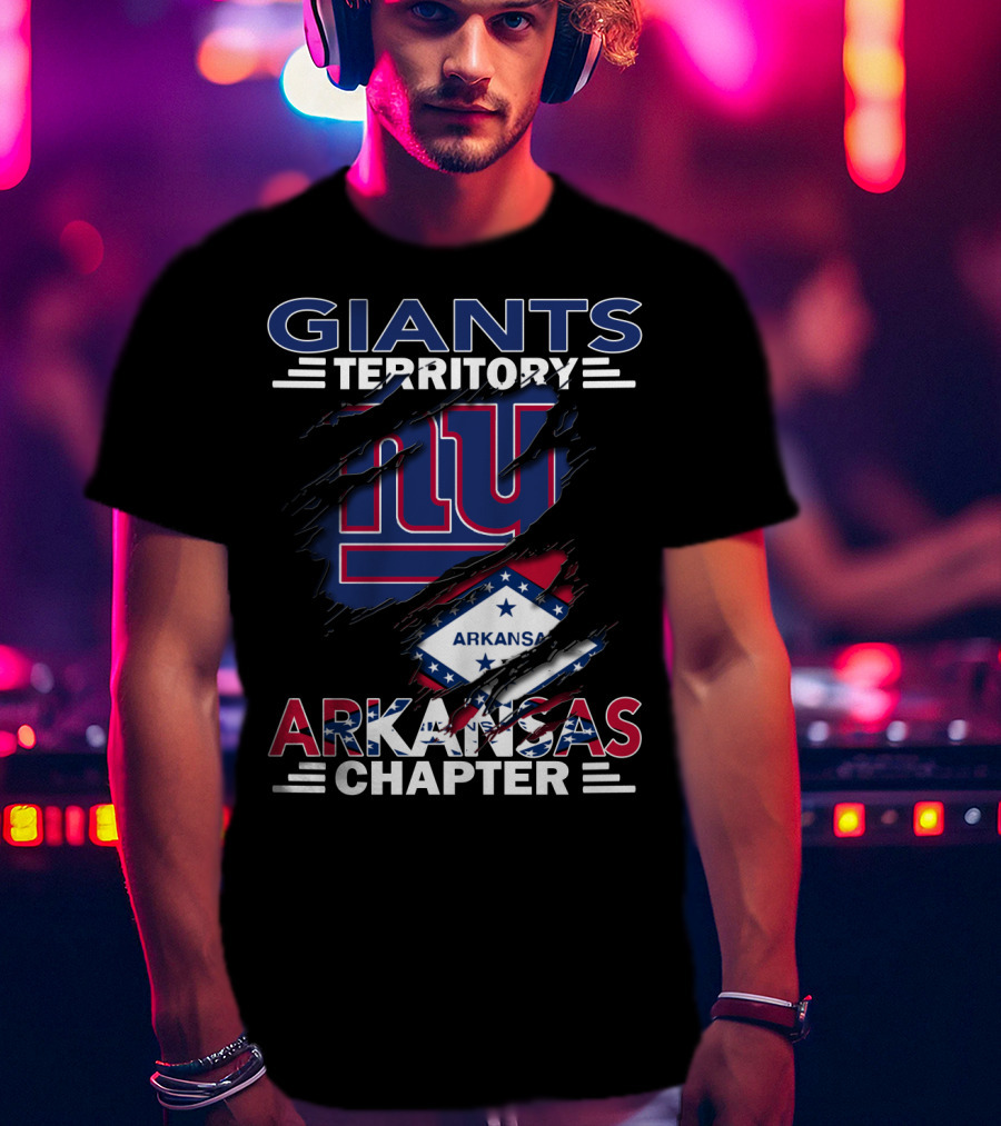 Giants Territory Arkansas Chapter NY Giants Logo Flag T-Shirt