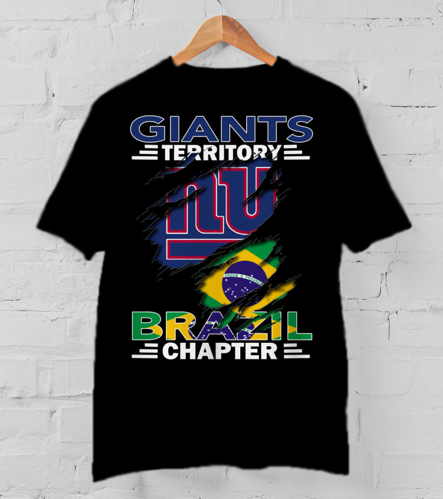 Giants Territory Brazil Chapter NFL New York Giants Emblem Brazilian Flag T-Shirt