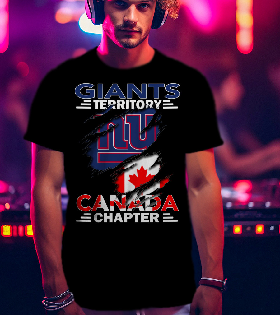 Giants Territory Canada Chapter NY Giants Canada Flag T-Shirt