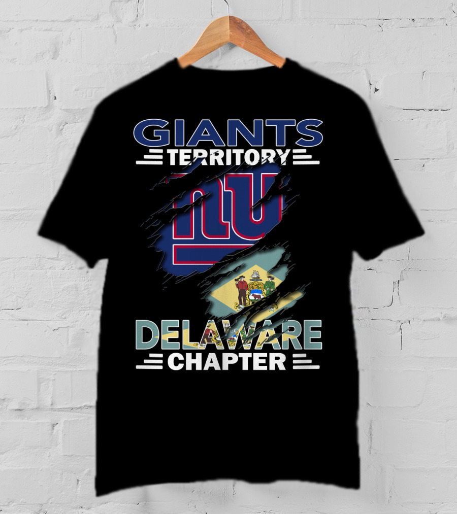 Giants Territory New York Delaware Chapter Logos And Flag T-Shirt