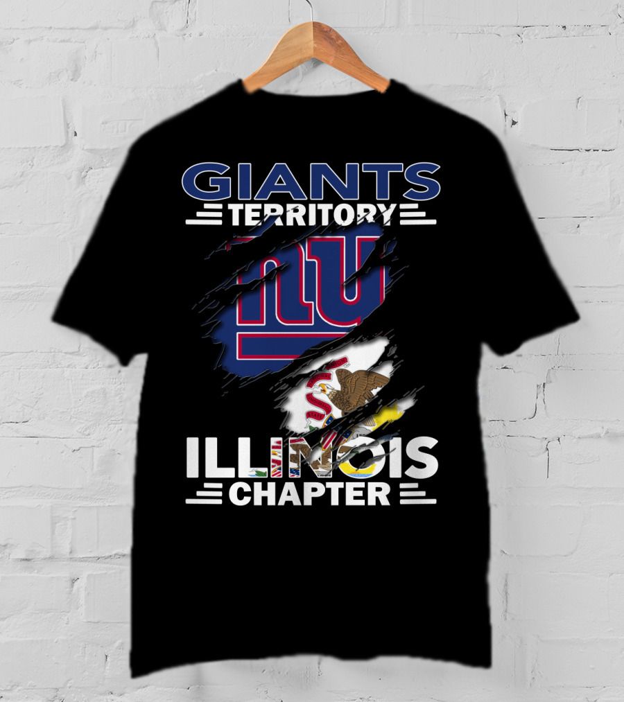 GIANTS TERRITORY ILLINOIS CHAPTER New York Giants Logo And Illinois State Flag T-Shirt