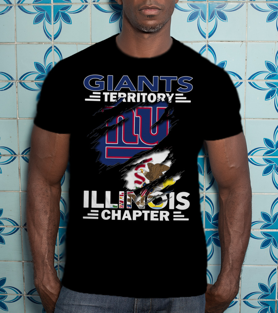 GIANTS TERRITORY ILLINOIS CHAPTER New York Giants Logo And Illinois State Flag T-Shirt