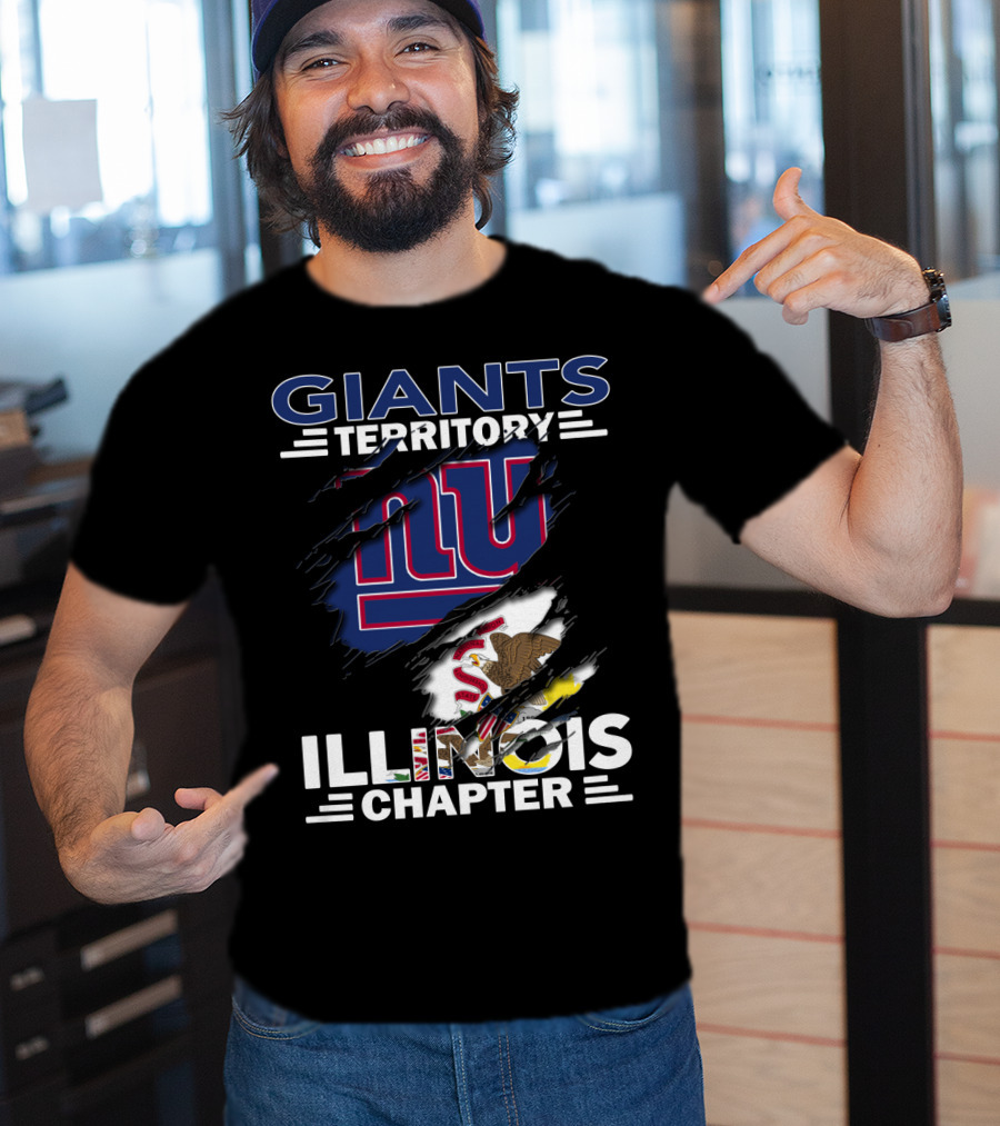GIANTS TERRITORY ILLINOIS CHAPTER New York Giants Logo And Illinois State Flag T-Shirt