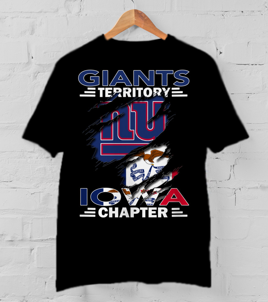 Giants Territory Iowa Chapter NY Logo State Flag Elements T-Shirt
