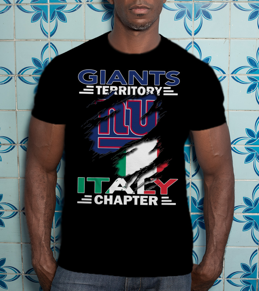Giants Territory Italy Chapter NY Logo Italian Flag T-Shirt