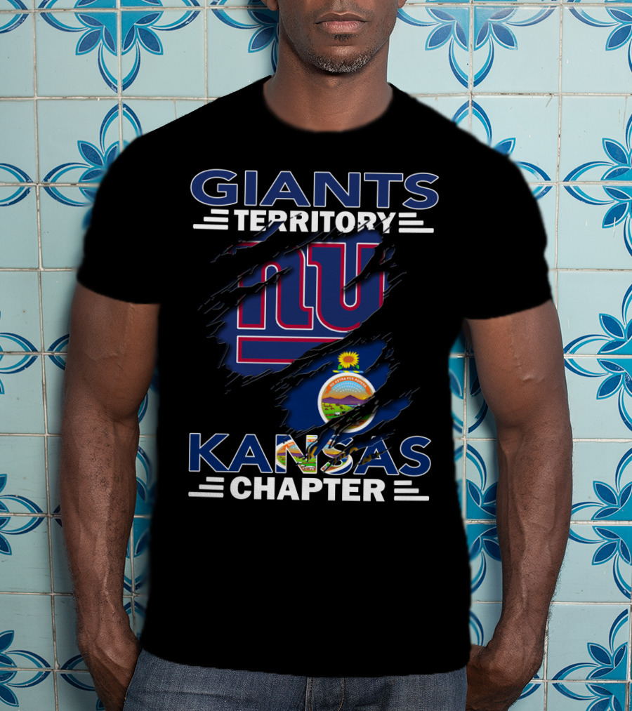 Giants Territory Kansas Chapter New York Giants Logo Kansas Flag T-Shirt