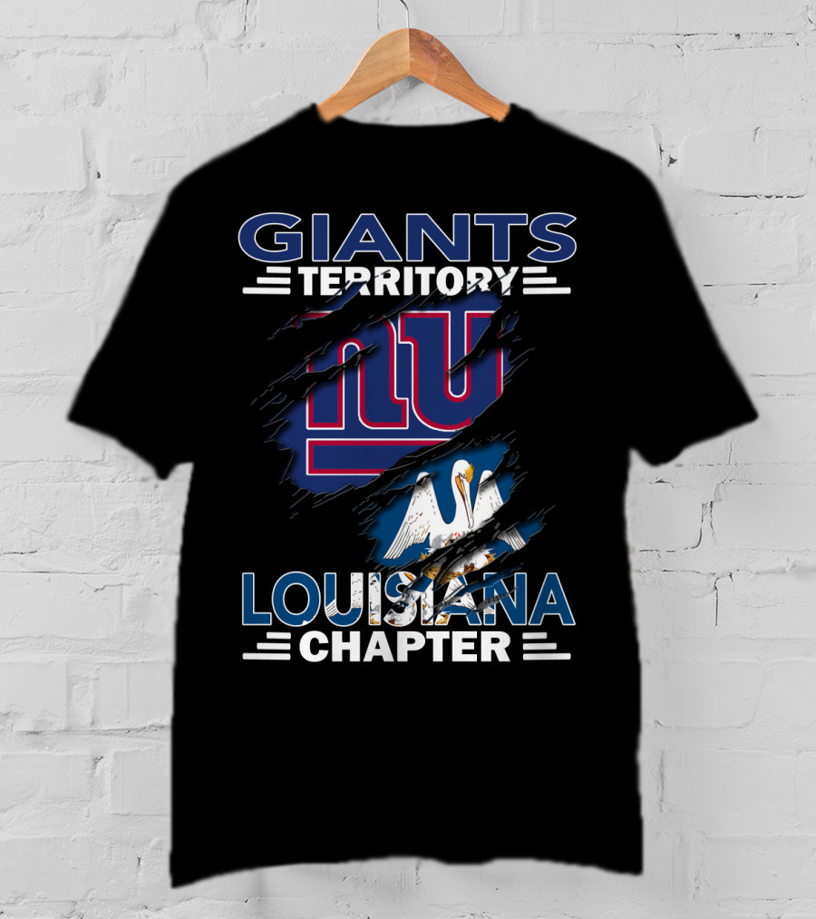 Giants Territory Louisiana Chapter Ny Logo Pelican T-Shirt