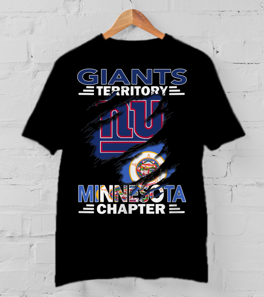 Giants Territory Minnesota Chapter New York Football Crest And State Seal T-Shirt