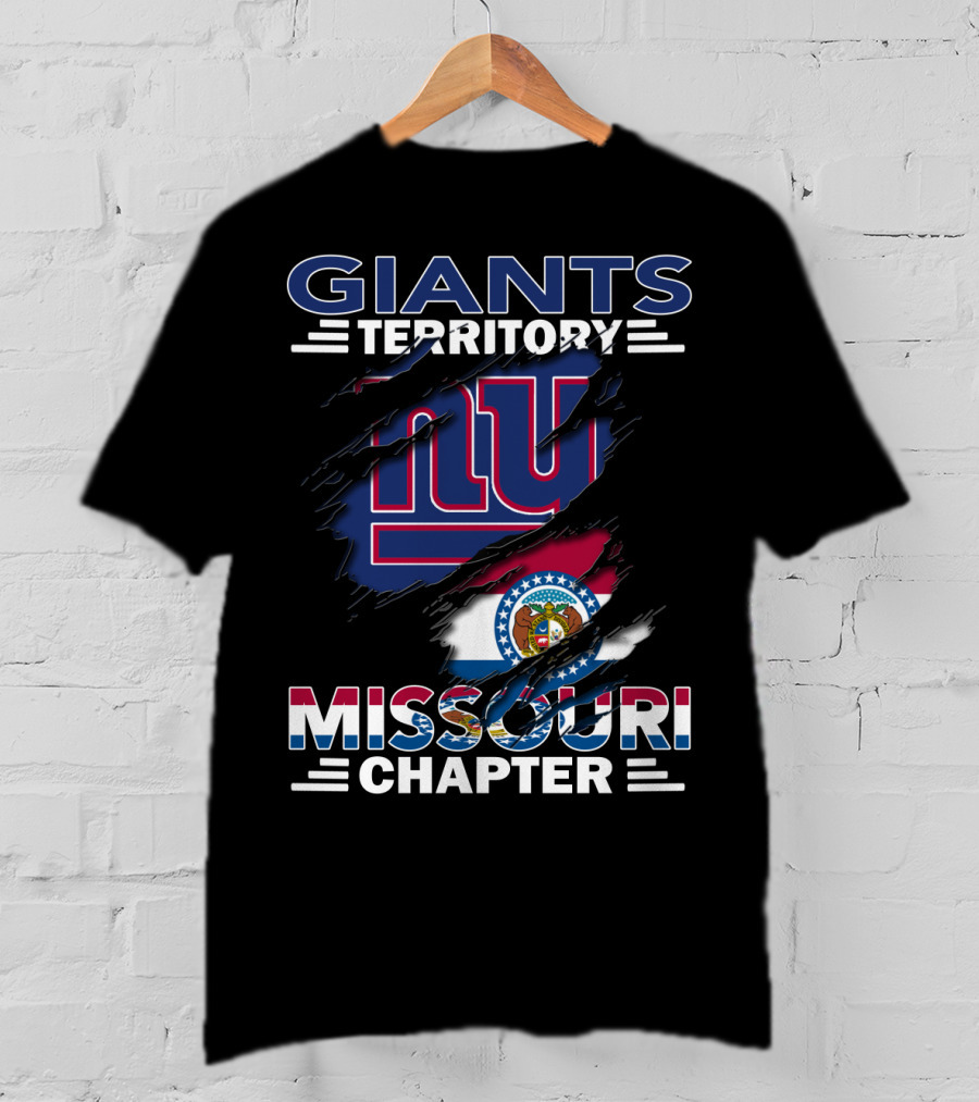 Giants Territory Missouri Chapter NY Logo With Missouri State Flag Elements T-Shirt
