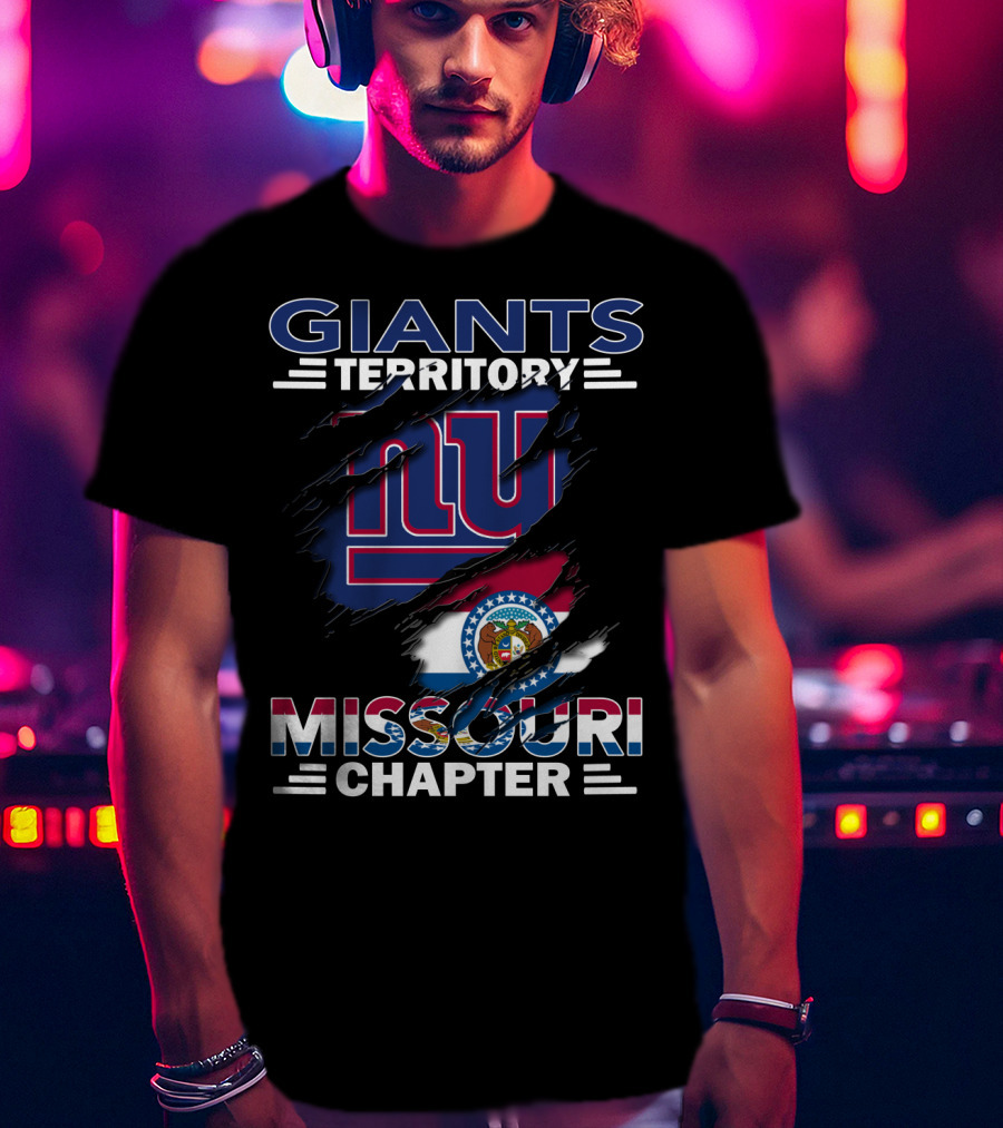 Giants Territory Missouri Chapter NY Logo With Missouri State Flag Elements T-Shirt