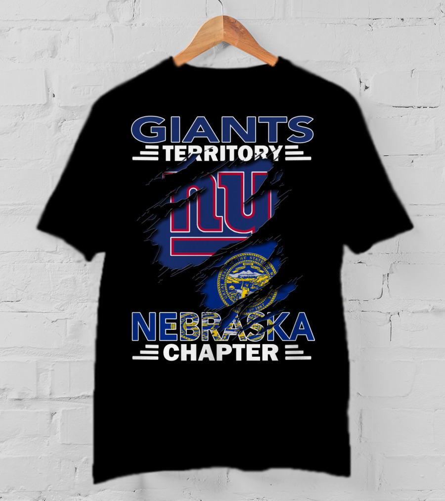 Giants Territory Nebraska Chapter New York Giants Logo Nebraska State Seal T-Shirt