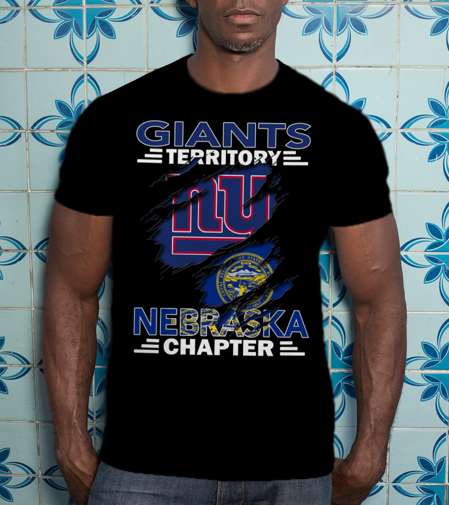 Giants Territory Nebraska Chapter New York Giants Logo Nebraska State Seal T-Shirt