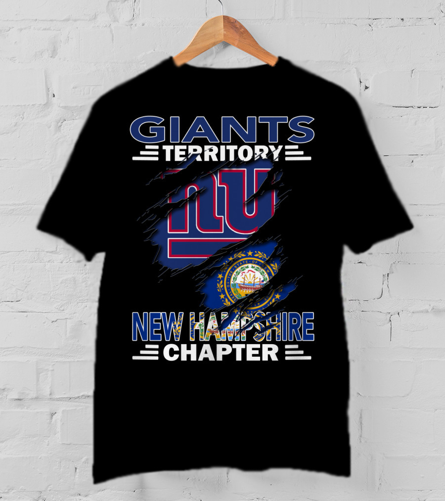 Giants Territory New Hampshire Chapter NFL Giants Logo New Hampshire Flag T-Shirt