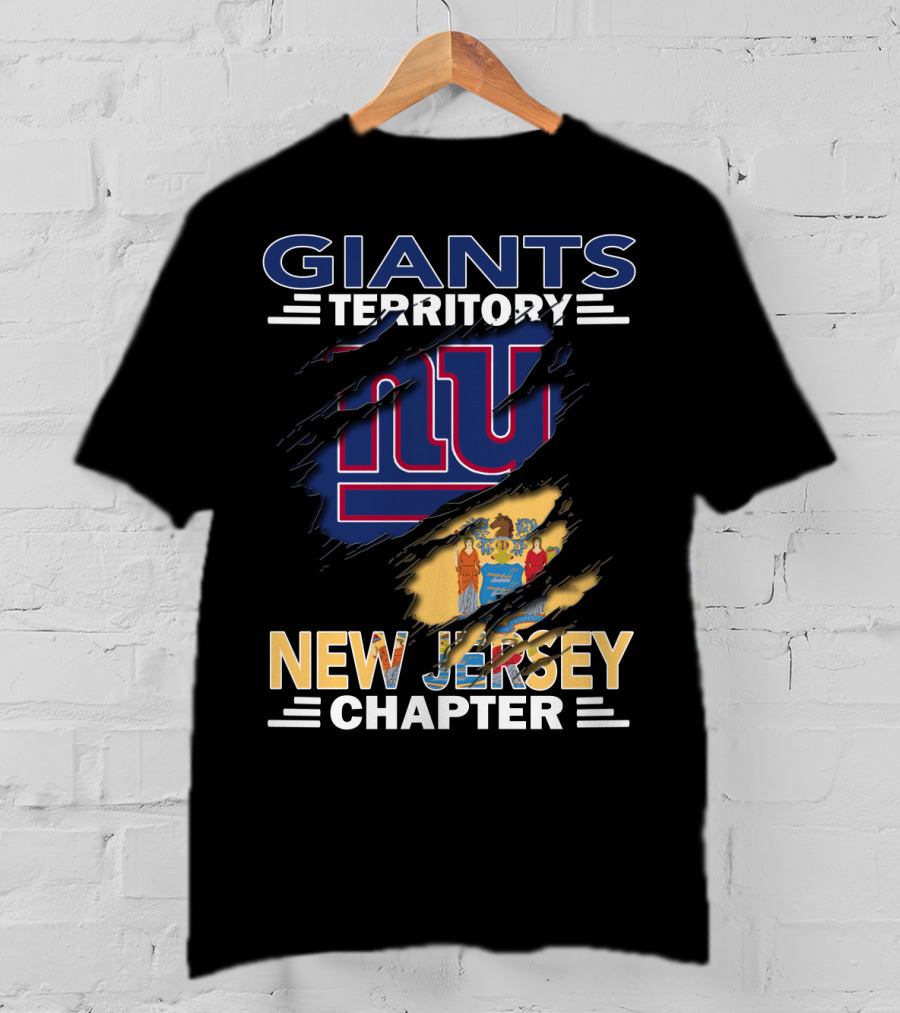 Giants Territory New Jersey Chapter NY Logo With State Flag T-Shirt