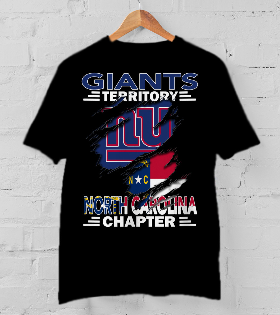 Giants Territory North Carolina Chapter NY Giants Logo North Carolina Flag T-Shirt