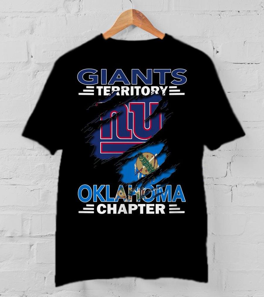 Giants Territory Oklahoma Chapter NY Giants Oklahoma Flag Fan Club T-Shirt