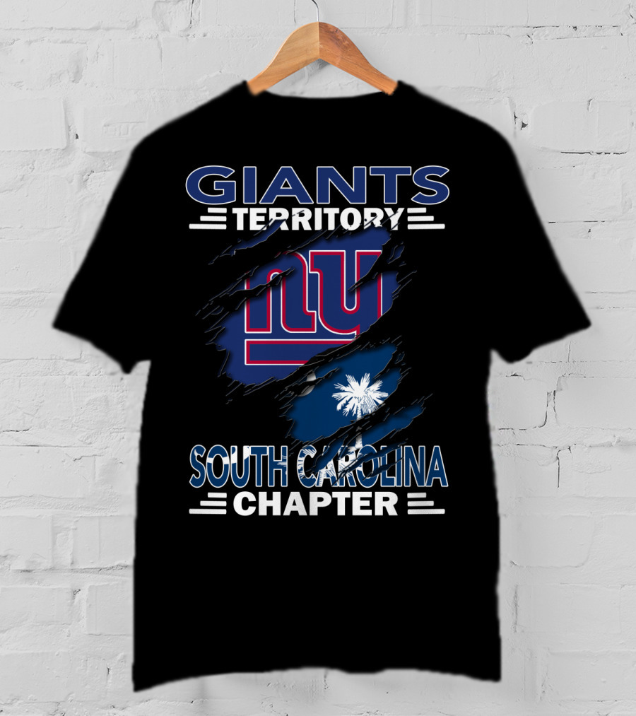 Giants Territory South Carolina Chapter NY Logo And Palmetto Flag T-Shirt