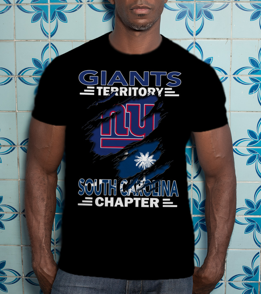 Giants Territory South Carolina Chapter NY Logo And Palmetto Flag T-Shirt