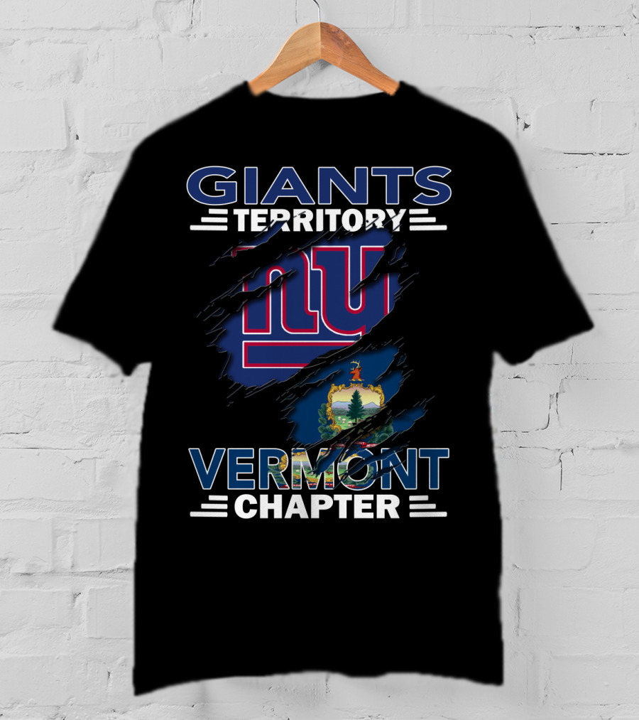 Giants Territory Vermont Chapter NY Logo Vermont Flag T-Shirt