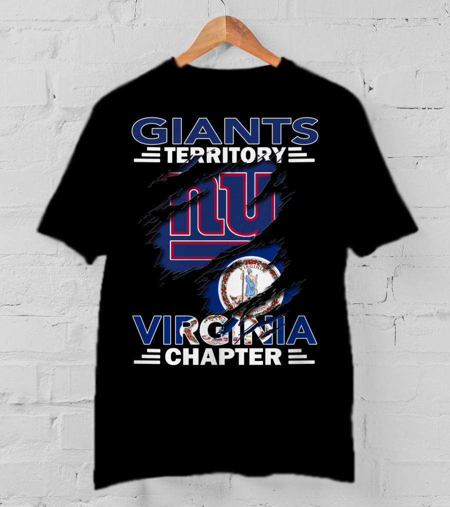 Giants Territory Virginia Chapter NY Logo With Virginia Flag Background T-Shirt