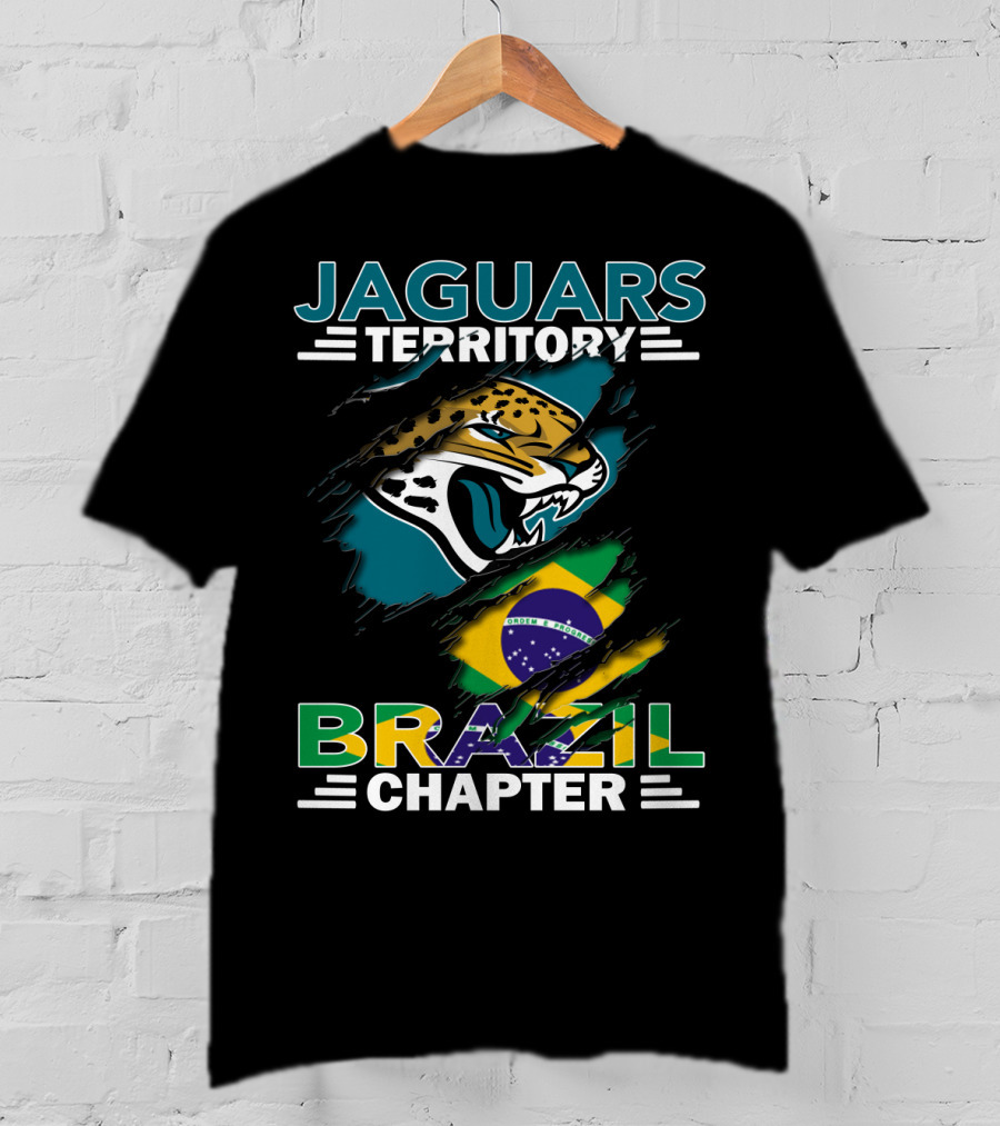 Jaguars Territory Brazil Chapter Jaguars Logo Brazil Flag T-Shirt