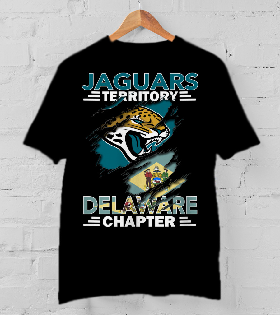 Jaguars Territory Delaware Chapter Logo With State Flag T-Shirt