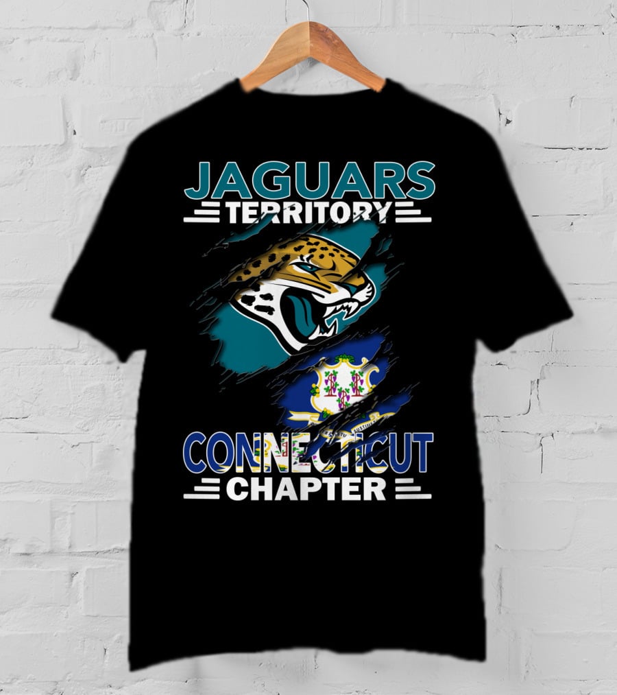 Jaguars Territory Connecticut Chapter Logo With Jaguars Emblem And Connecticut State Seal T-Shirt