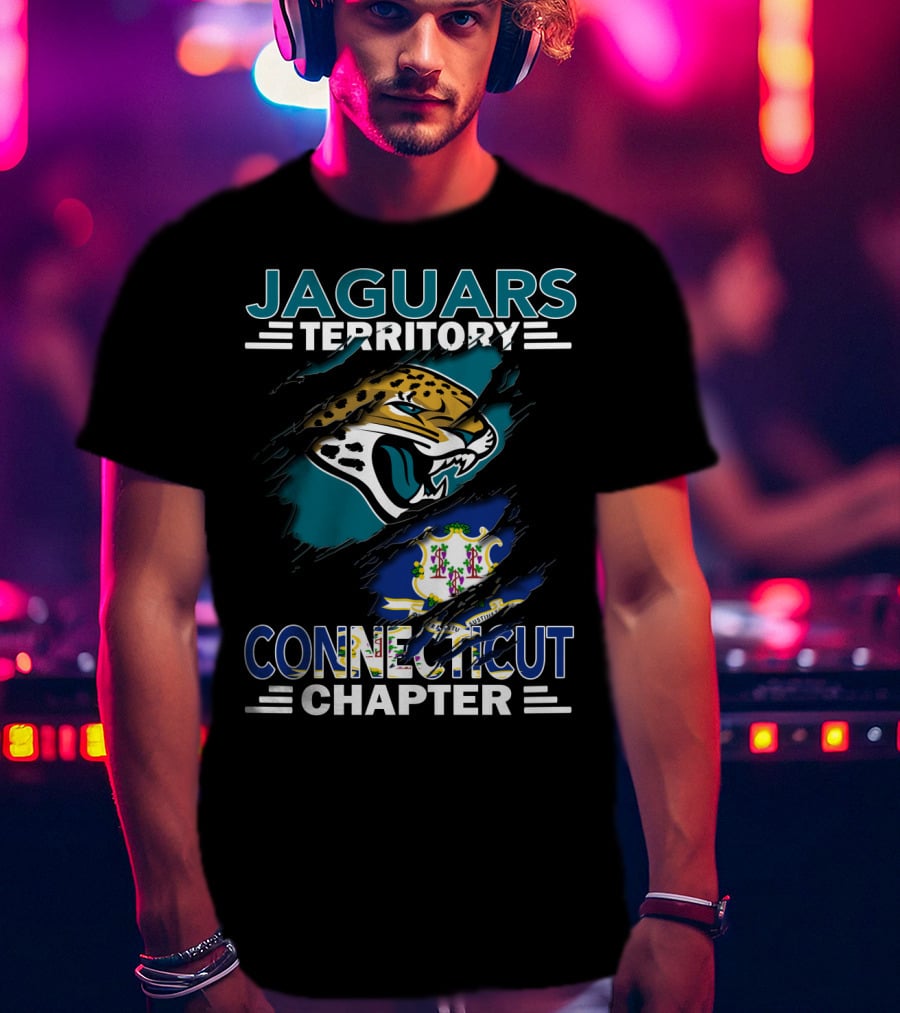 Jaguars Territory Connecticut Chapter Logo With Jaguars Emblem And Connecticut State Seal T-Shirt